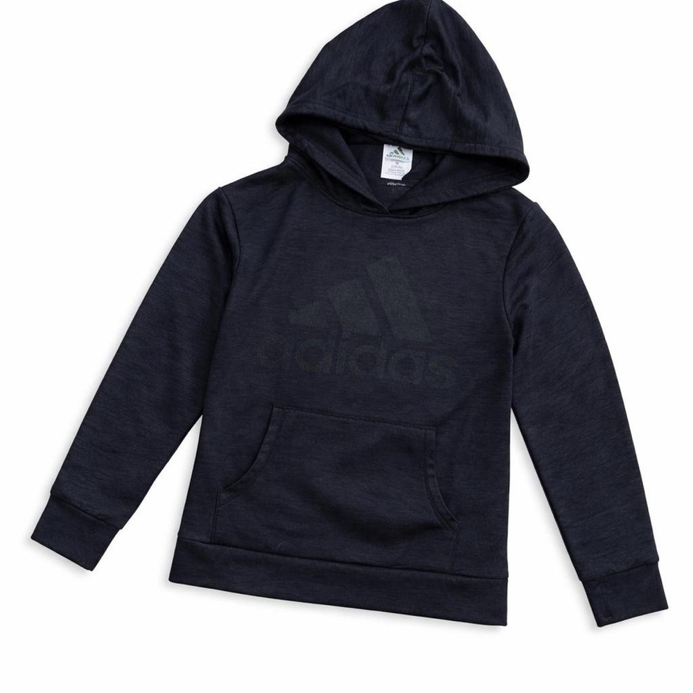 🖤 Adidas Black Hoodie | Youth M (10/12) | Thumb Holes | Performance Pullover